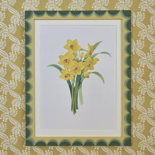 Daffodils in Handpainted Frame