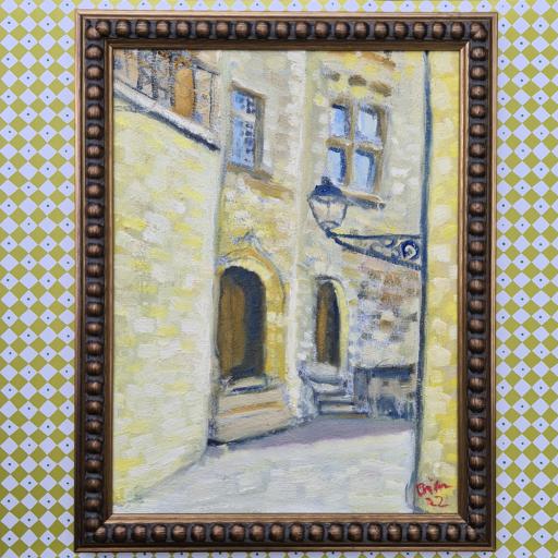 Italian Street View in Golden Colours WAS £85
