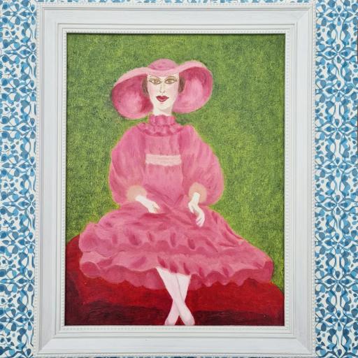 Lady in Pink by Unknown Dutch Artist WAS £80