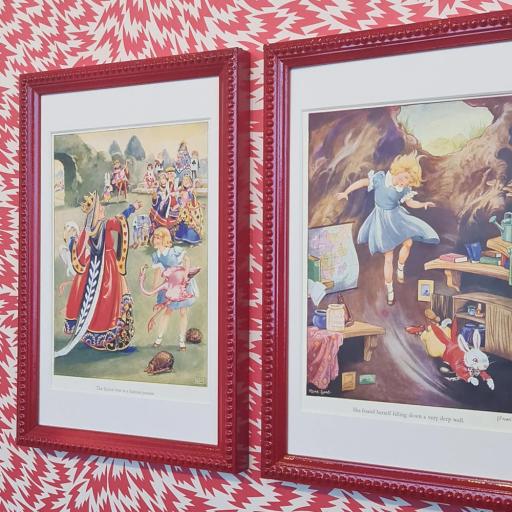 Alice in Wonderland Framed Vintage Prints