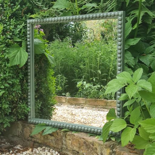 Bobbin Framed Mirror Sage Green High Gloss SOLD