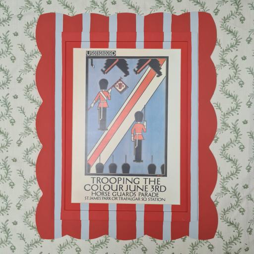 Trooping the Colour Print in Striped Shaped Frame