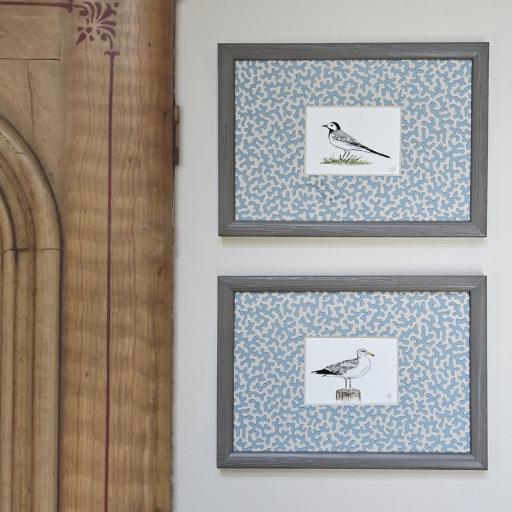 Pair of Bird Watercolours in Decorative Frames